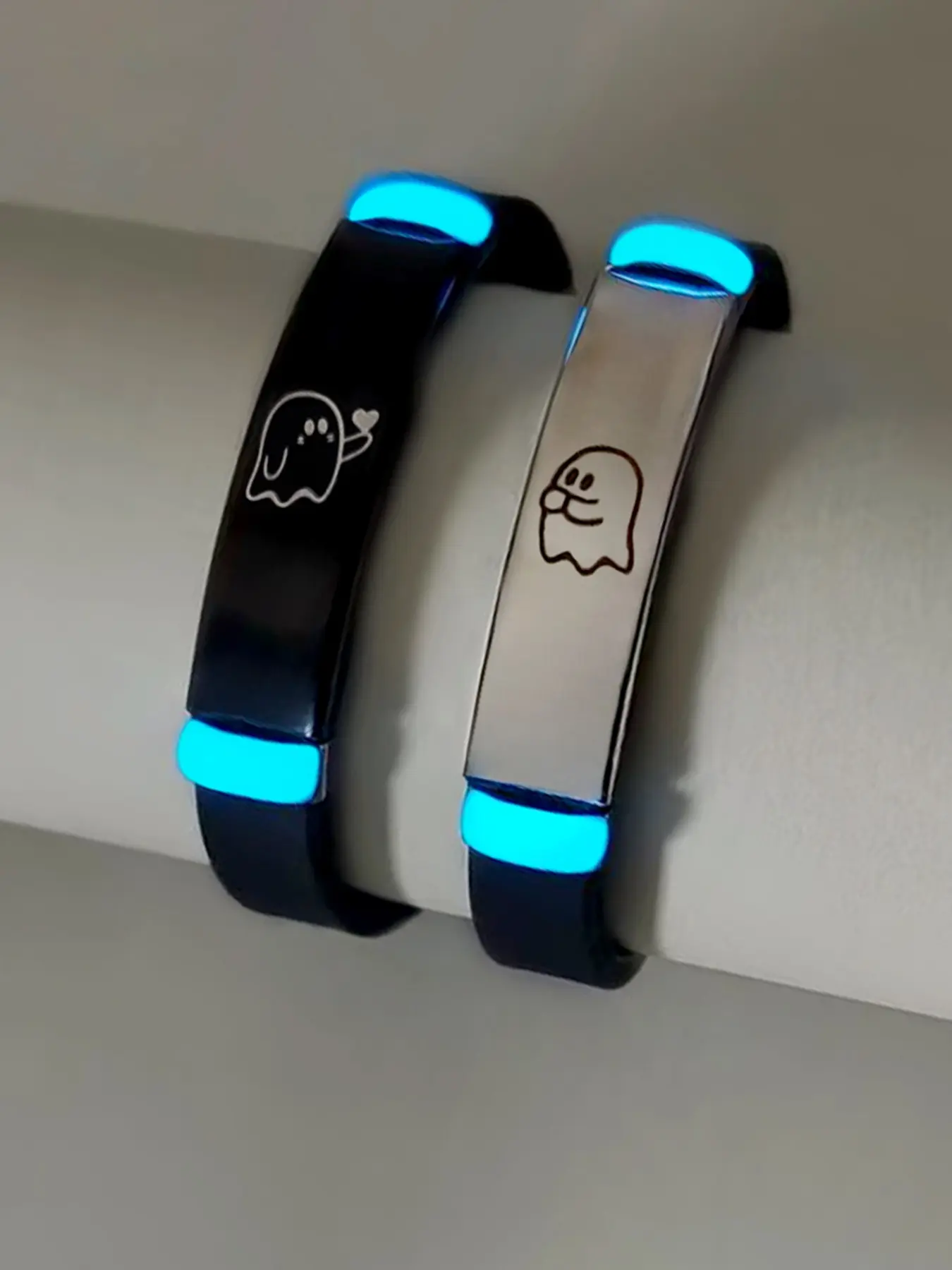 Cute Ghost Design Couple Bracelets, Fashionable Luminous Bracelets for Women & Men, Trendy All-Match Fashion Matching Bracelet & Exquisite Jewelry for Birthday Gift, Adjustable Bracelet, Couples Bracelet Set