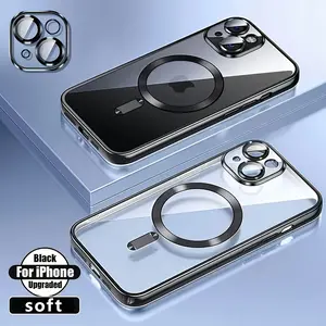 Magsafe iPhone Case Premium Wireless Charging Phone Cover for Iphone Models 17Promax/17AIR, 16Promax, 15Plus, 14Promax, 13Pro, 12,11 Pro Max Plus, Featuring a Lens Protector And Shockproof Clear Soft Design with Magnetic and See-Through