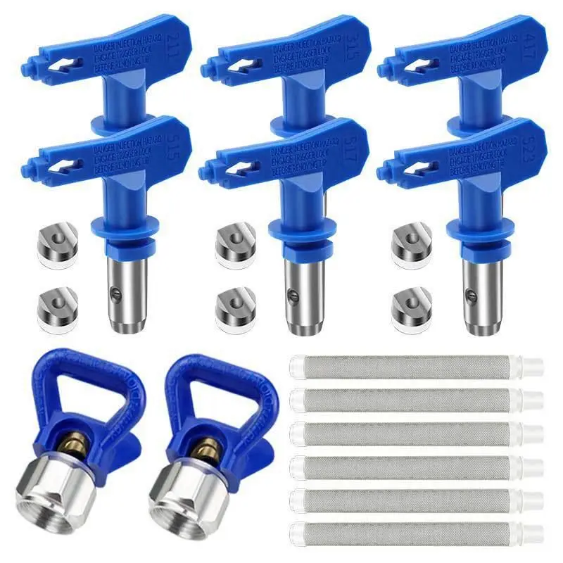 ZHUITU Standard Reversible Tungsten Carbide Metal Nozzle Set, Leakproof Airless Paint Sprayer Parts Tool Kit, Compatible with Most Mainstream Portable Spray Guns, Easy to Install for DIY Applications, Airless Paint Nozzle Set