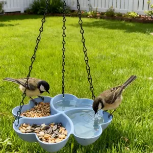 Durable Plastic Bird Feeder Bowl Waterer, Easy Hanging Outdoor Decorative Station for Parrots and Hummingbirds, Multifunctional Pet Accessory, Easy Setup