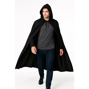 Adult Black Hooded Cape Costume Accessory