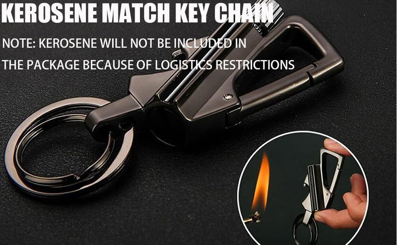 Car Keychain, Car Key Ring, Permanent Lighter Infinite Lighter Multifunctional Key Chain Bottle Opener, Reusable Waterproof Lighter Easy to Ignite Anywhere, Eternal Flint Outdoor Survival Tinder, Men's Multifunctional Model, Interior Accessories