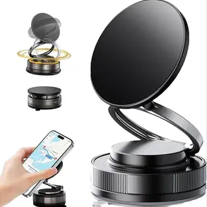 Prosperousk Phone Holder, Magnetic Phone Holder with Suction Cup, 360° Adjustable Vacuum Magnetic Phones Holders, Multipurpose Foldable Phones Holders, for Car/Mirror/Gym, Magnetic Mount, Cell Phone Mount
