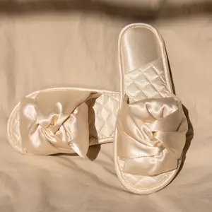 Butterfly Knot Satin Slippers