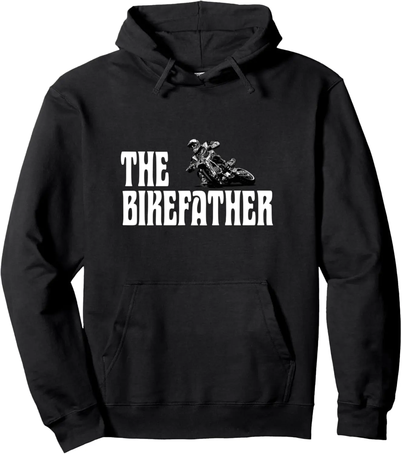 Retro Biker, Biker Dad. The Bikefather. Funny Supermoto Pullover Hoodie