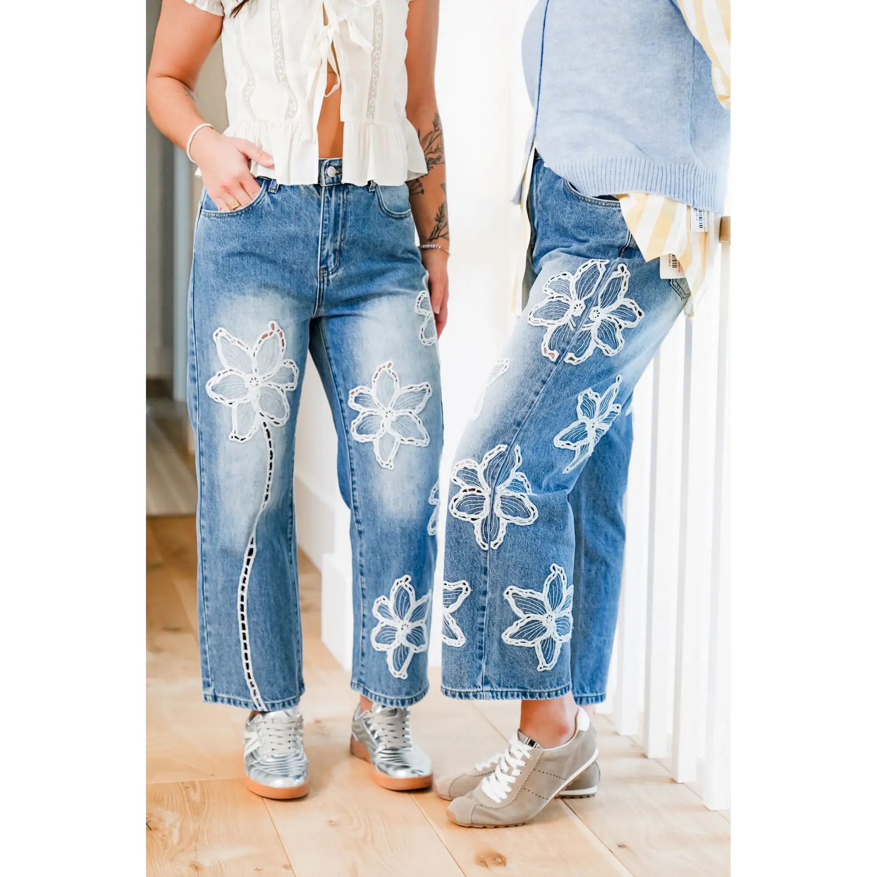 The Lily Bloom Floral Embroidered Straight Leg Jeans
