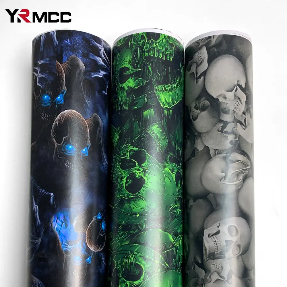 Graffiti Vinyl Wrap Car Wraps Personality Vinyl Paper for Car Wrapping Film Skull Pattern Auto Outdoor Accessories Body Covering