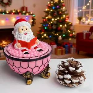Santa Reading Bath Time Night Light, Led Mood Light, Creative Christmas Home Decor, Desk Bedside Bookshelf Ornament, Resin Craft Gift for Family Friends