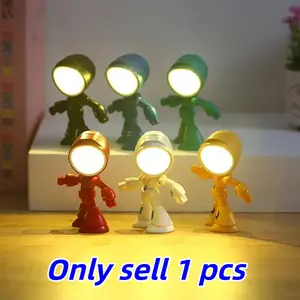 Mini LED Night Light, Led Mood Light, Cute Robot Design Desk Lamp, Table Bedside Lamp, Table Decoration, Holiday Gift for Halloween Christmas Thanksgiving, Decorative Lamp