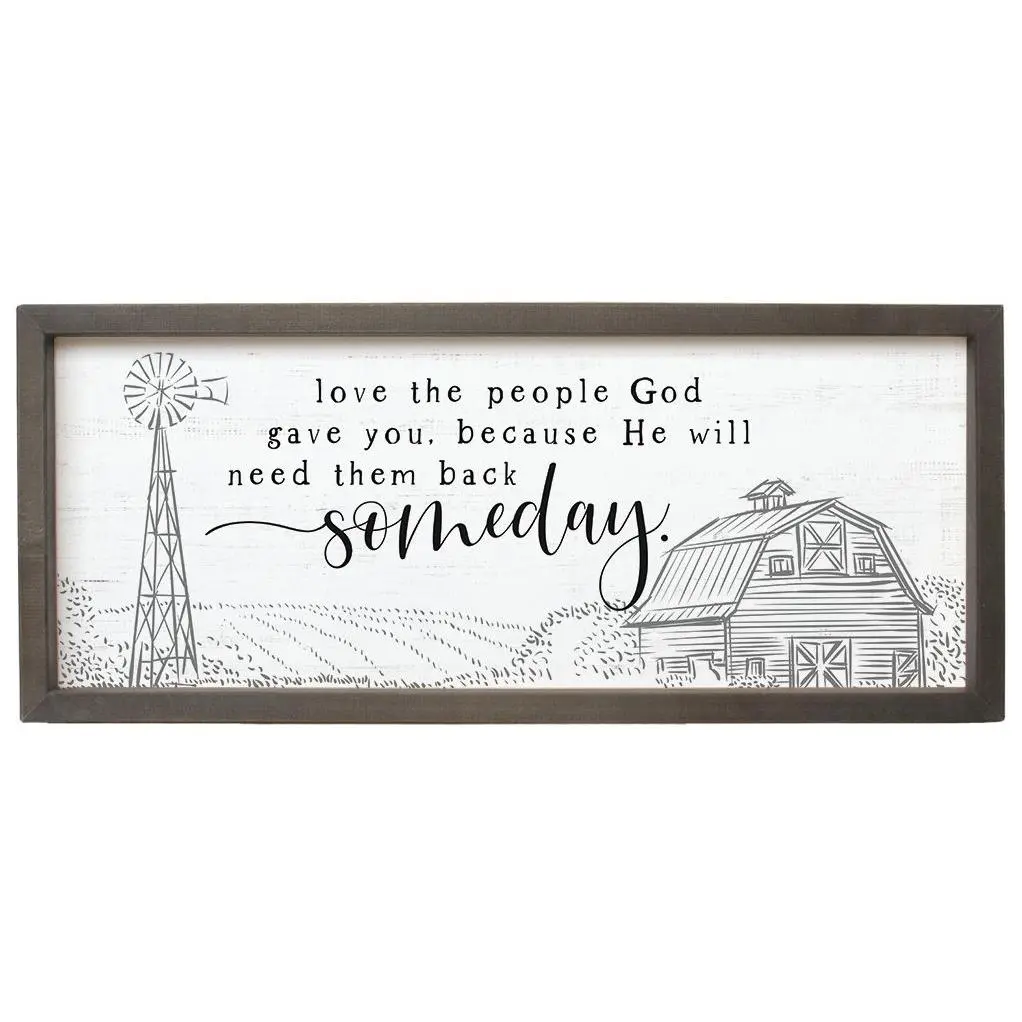 Sincere Surroundings. 24" People God Gave. Farmhouse Frame.