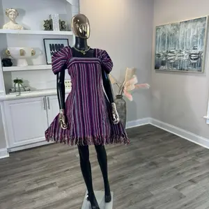 Kaylah Ashoke Mini Dress | Luxury African Mini Dress | Puff Sleeve Statement Dress