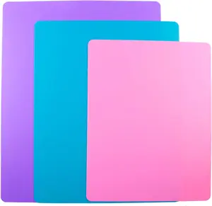 3 Flexible Cutting Board Mats, Plastic Chopping Boards for Kitchen Cooking, Cutting Board Sheets for Meat and Vegetables, Dishwasher Safe