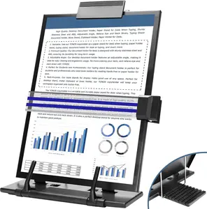 Paper Stand Document Holder Quality Document Holder for Desk Paper Stand for Desk When Typing Sturdy Stainless Steel Copy Holder Adjustable Angle Paper Holder Stand for Desk Typing
