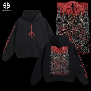 [Soulsborne Style] Vintage Grim Style Hunter of Yharnam - Bloodborne Unisex Hoodie, Soulsborne Gaming Apparel, Game Shirt, Video Game Clothes, Boy Merch, Gift For Him, Gift For Her, Soulslike Streetwear