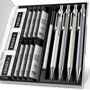 3pcs Continuous Core Low Center of Gravity Professional Metal Automatic Pencils, Heavy Feel Drawing Pencils, Art Supplies