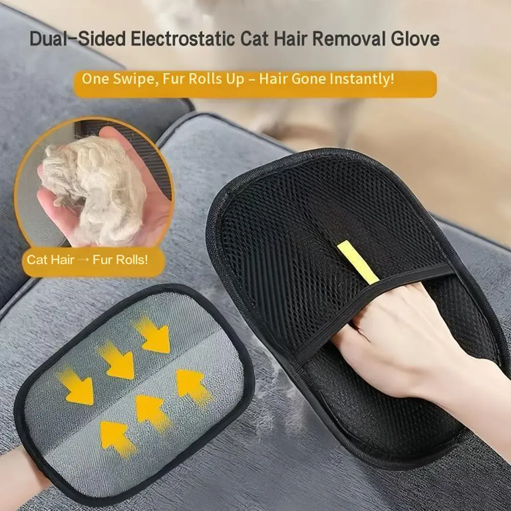 Pet electrostatic hair removal gloves  Soft-touch pet interaction solution that reduces shedding from root causes.   electrostatic,removal,glove