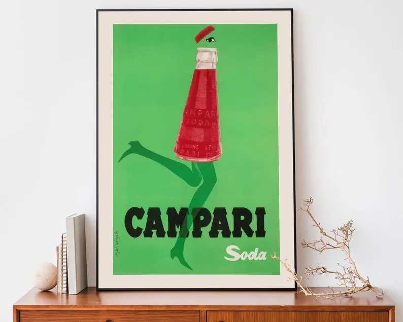 [Sale Up To 50%][No frame, Free Ship] Vintage Campari Soda Poster, Art Nouveau French Print, Retro Advertising Poster, Cool Poster