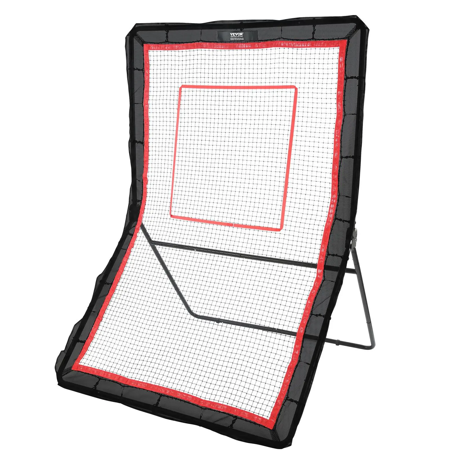 5x7 ft Lacrosse Rebounder with PE Netting, Adjustable Pitchback Screen for Beginners, Multi-Sport Training with Sturdy Frame & Target Rope