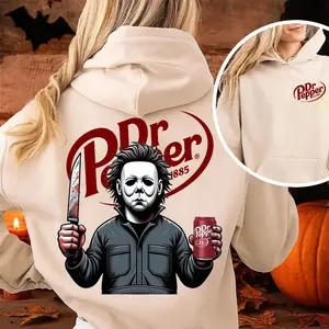 Spooky Dr Pepper Horror Halloween Double Sided Hoodie ,Dr Pepper Halloween Hoodie - Casual Top with Graphic Design, Available in Various Colors 3 tshirt ,hoodie, sweatshirt, funny halloween,gothic retro spooky vibes