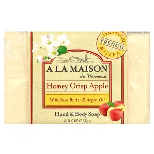 A La Maison de Provence Hand & Body Bar Soap, Honey Crisp Apple, 8.8 oz (250 g)