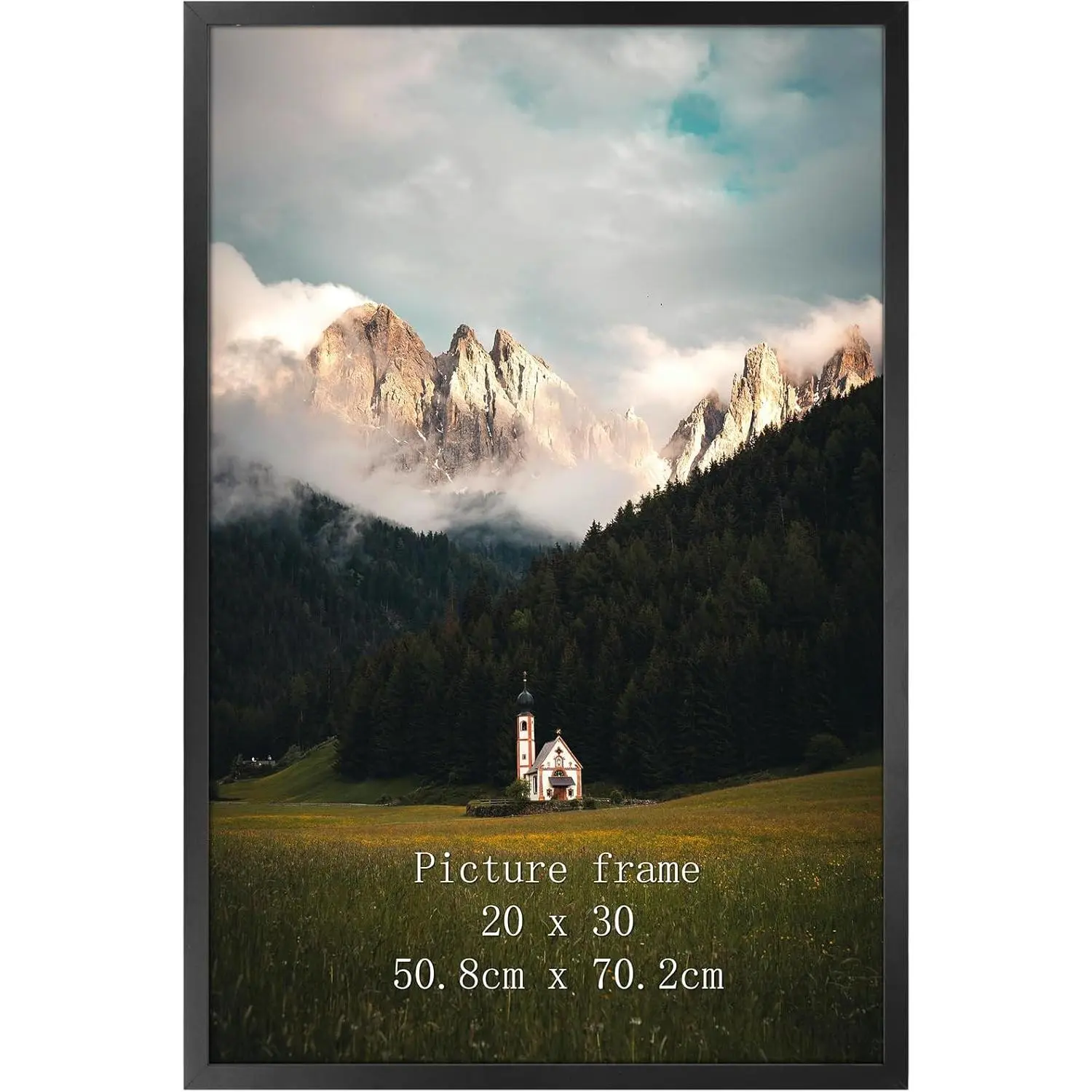 Black Textured Metal 20x30 Photo Frame - Interior Decor Art Wall Hanging Frame, Single 30x20 Option Ideal as a Gift