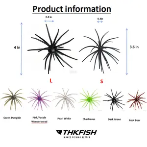 THKfish 6-10Pcs Fuzzy Dice Style Fishing Lures – 3.6" & 4" in Chartreuse, Green Pumpkin, Sea Urchin Soft Plastic Lures, Pinkish Gray, Lifelike Wriggling Action, Tournament-Proven, Soft ABS Body,sea urchin  for Bass Pike Trout, Freshwater & Saltwater tikto