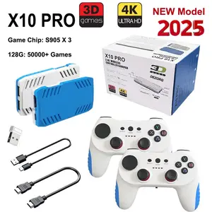 128G X10 PRO GameStick 4K HD TV Video Game Console 3D Games 40+Simulators S905 x 3 Retro Games Dual 2.4G Controller Wireless Bundle with Emulators Mini Gaming Players