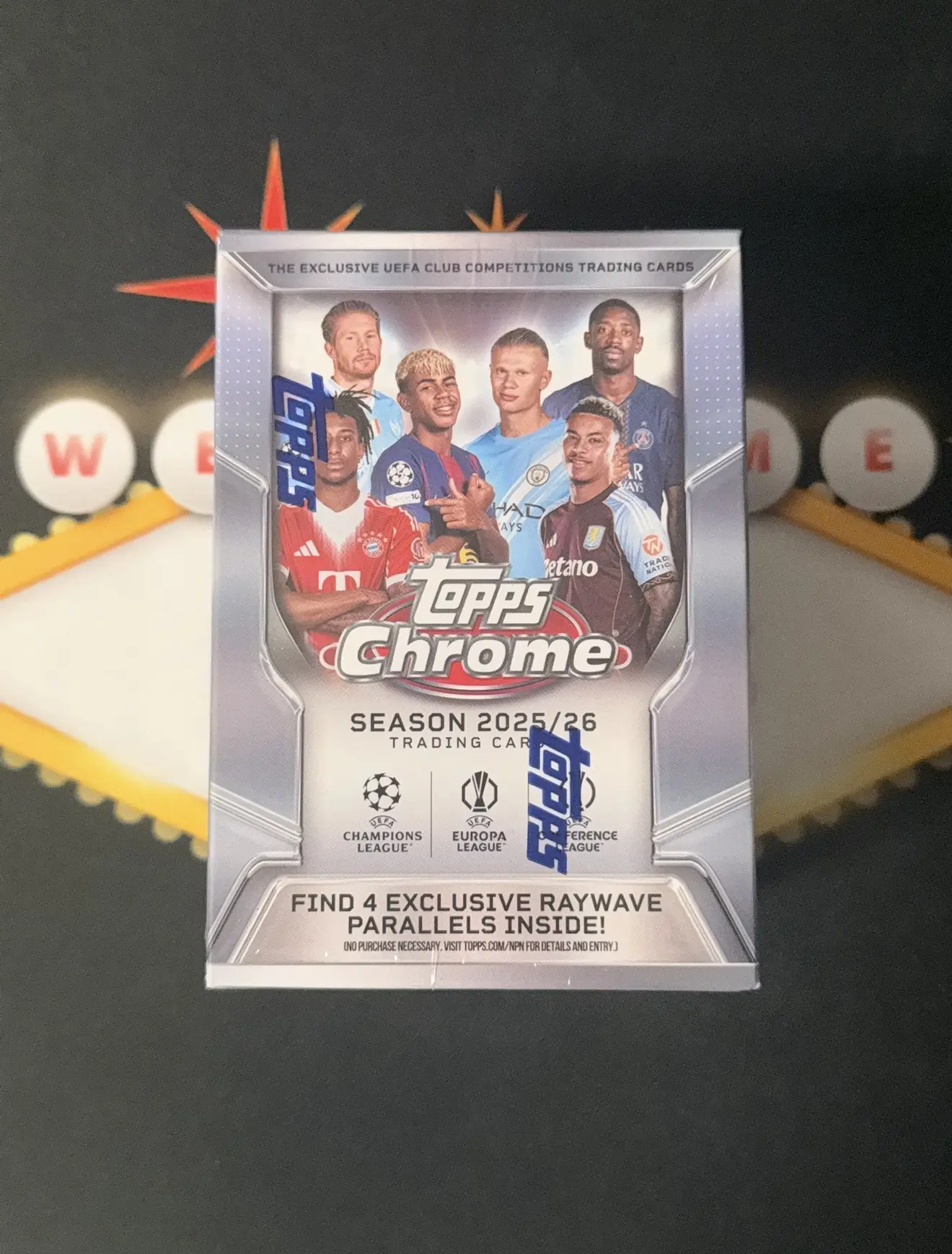 2025/26 Topps Chrome UEFA Club Competitions Soccer Blaster Box (1 #'d Card Per Box + Look for Autograghs)
