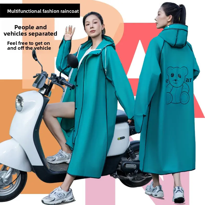 Long Full-body Rainproof Raincoat for Men and Women, Single Transparent Raincoat, Outdoor Thickened and Extended Raincoat