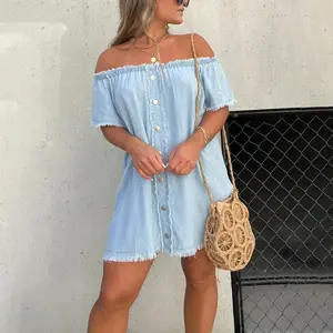 【Clearance Sale】MIDIROSS Short Sleeve Casual Denim Dress