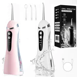 Oral irrigator  Deep-cleaning water flosser   Multiple modes and 4 replacement nozzles, suitable for those with braces or sensitive teeth  Waterproof, for use in the shower, at home and when travelling  USB-rechargeable oral irrigator   Water flosser