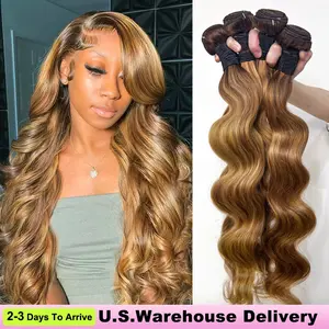 【Hot】JOPEAR 16A Highlight Ombre Body Wave Bundles Human Hair 100% Unprocessed  Remy Extensions Human Hair Bundles 30 Inch Colored Ombre Real Human Hair Bundles #Summer