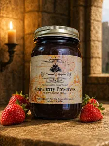 The Armored Kingdom Handcrafted Strawberry Jam Preserves, 16oz Rich-Flavor Sweet Summer Spread, Healthier Choice Cupboard Essential for Toasts, Pancakes, Suitable for All Ages