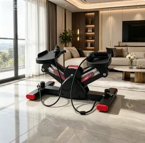 Home Hydraulic Mute Resistance Band-Assisted Stepper - Smart Counter, Multifunctional Aerobic Climbing Fitness Equipment for Shaping, Resistance Band-Assisted Steppers