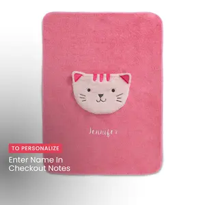 Personalized Sherpa Throw Blanket with Storage Pocket for Kids (Add Name In Checkout Notes)