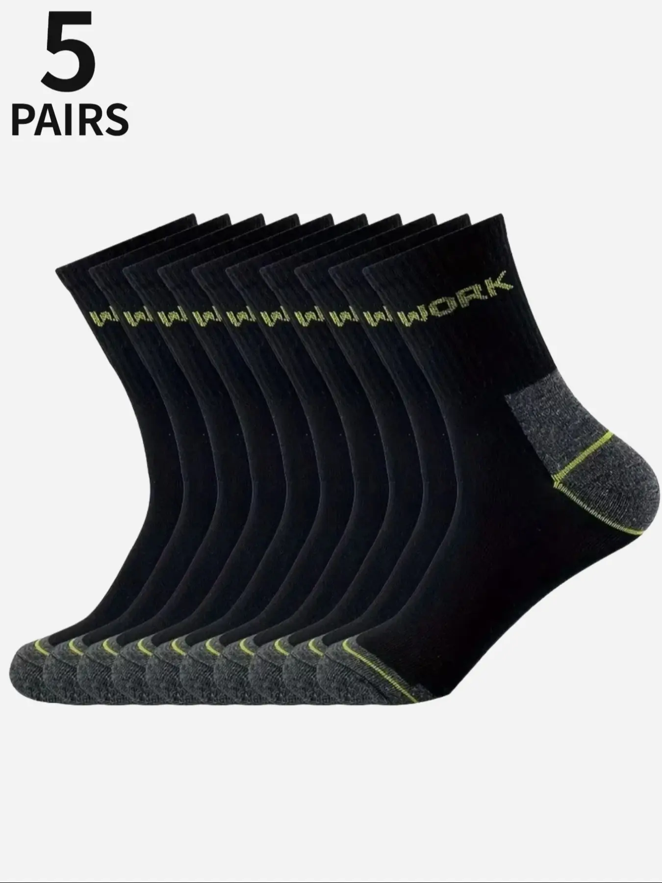 5-Pack Men's Work Athletic Striped Comfy Breathable Socks, combining durability and comfort, suitable for daily wear, making them an ideal gift for men, Sock Sets