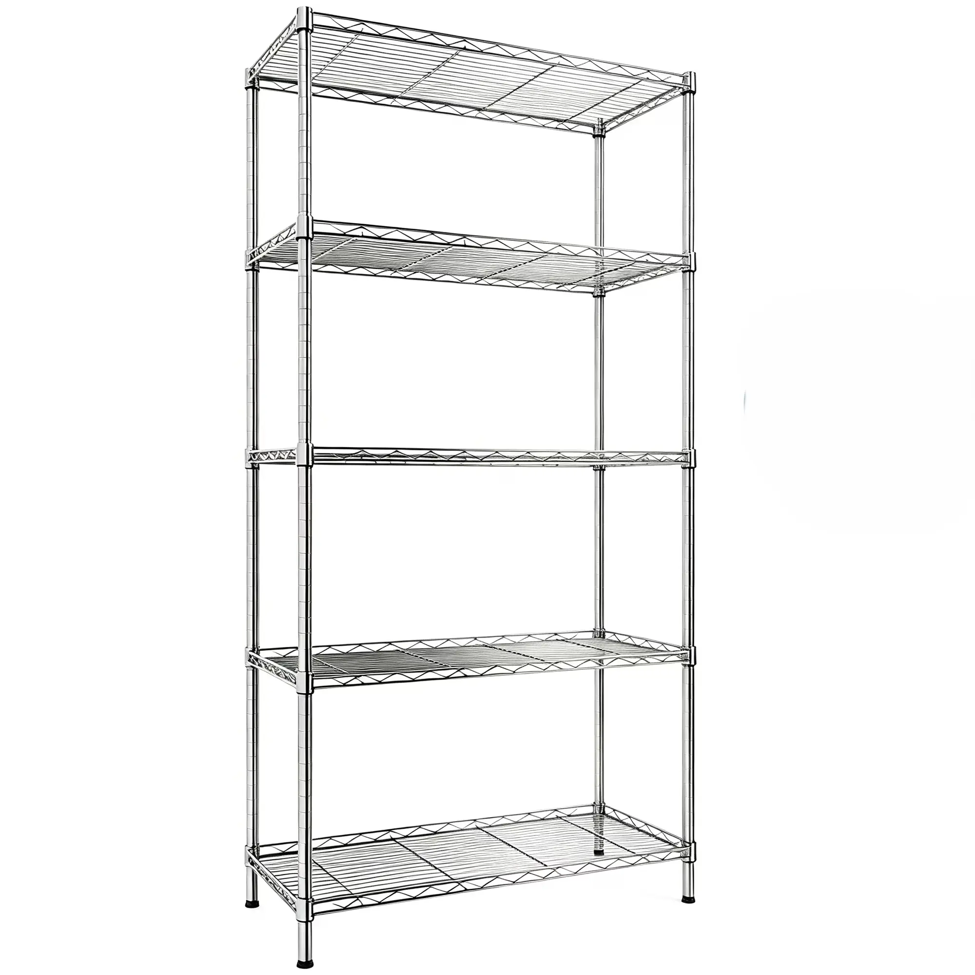 5 Tier Heavy Duty Wire Shelving Unit Adjustable Metal Storage Rack for Garage Pantry Kitchen