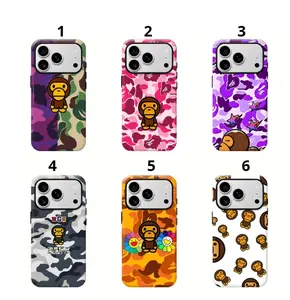 Bape camouflage rugged case for iPhone 17161514131211 Pro Max - modern design with Milo heart, the perfect gift for himher