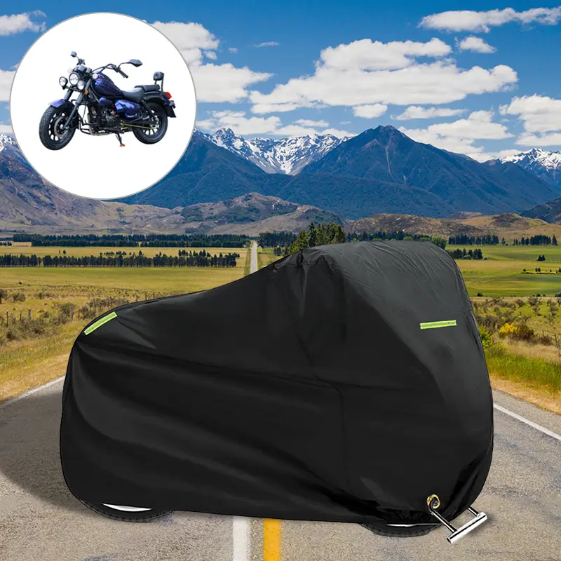 210D Thick Oxford Cloth Motorcycle Cover - Waterproof Durable, Storm-Resistant, Rainproof, Extra Large Heavy Duty Protective Dust Cover for All Weather (200*90*100cm), Waterproof Durable Cover, Storm-Resistant Dust Covers