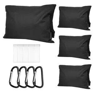 6 Pack Sandbag Weight Bags for Photography, Foldable Handheld Storage Bag with Shoulder Strap, 15.5"x9.4" Heavy Duty Polyester Saddlebag/Beanbag/Tripod Weight Bag for Camera Tripod