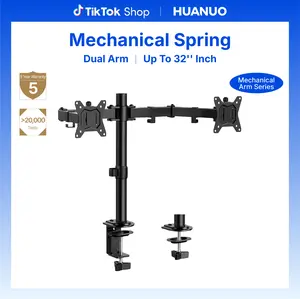 Dual Monitor Desk Mount, Adjustable Arms for 2 Screens up to 32", Heavy Duty Stand Holds 17.6 lbs per Arm#TikTokShopBlackFriday