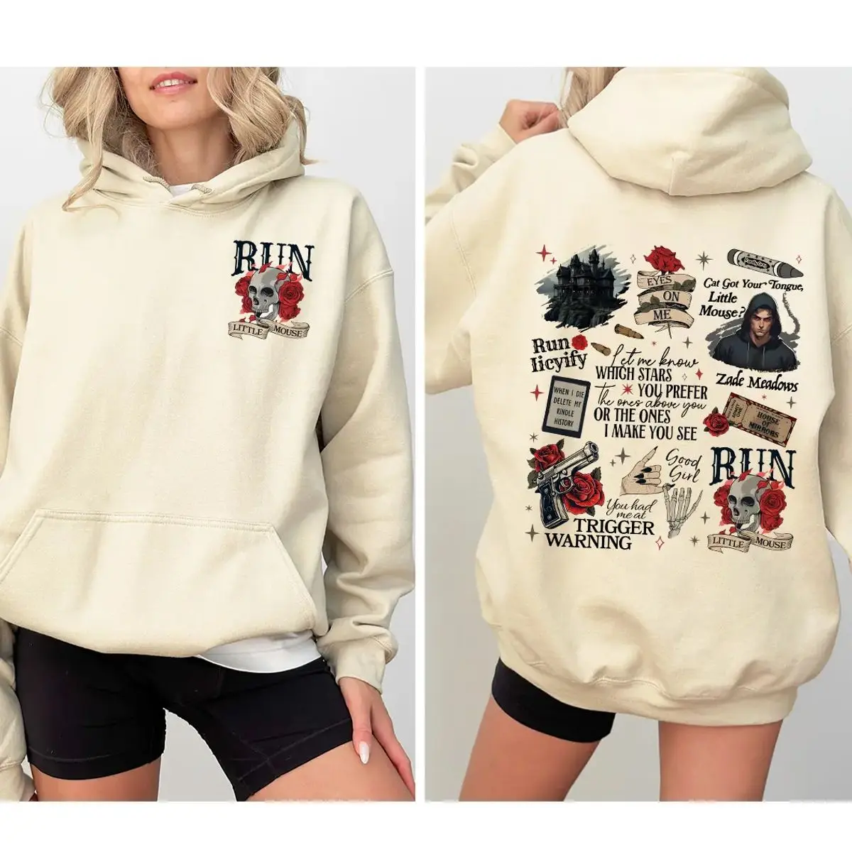 Run Little Mouse Sweatshirt, Haunting Adeline Hoodie, Cat And Mouse TShirt, Dark Romance Shirt, Smut Reader, Book Lover Gifts Everyday Cotton Fit Womenswear, Unisex Sweater Pullover Tee