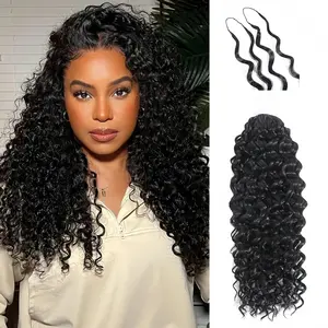 Cheetahbeauty Water Wave Crochet Hair for Miracle Knots Boho Braids Curly Wave Crochet Human Hair Extension Pre-Separated 50g/Pack, 4-5 Packs for Full Head #SummerWins #DealsForYouDays