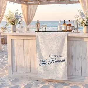 Personalized Linen striped bar or event Sign, name Wedding Welcome banner, Fabric Bar Menu Banner, Linen sign, Personalized Name Date sign