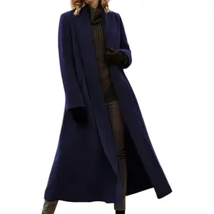Women’s Pea Coats for Winter – Classic Lapel Open-Front Long Overcoats, Comfortable Wool Blends, Long Sleeves, Oversized Trench Coats