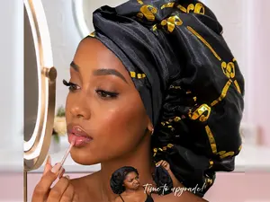 Satin Lined Bonnet for Curly Hair, Frizz Protection, Handmade Sleep Cap