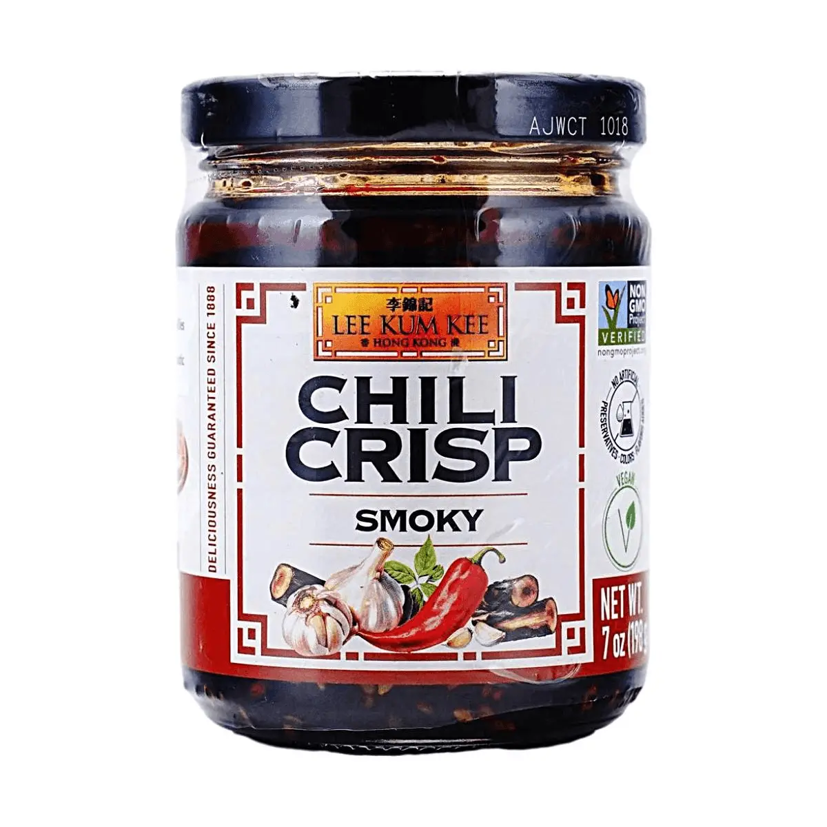 Lee Kum Kee Chili Crisp Oil - Smoky Flavor, Vegan, Non-GMO, 198g Jar - Authentic Chinese Chili Sauce for Noodles, Dumplings, Stir-fry