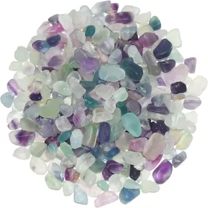 1 Lb/460g Pebbles for Indoor Plants, Bamboo, Sea Glass for Crafts, 0.2-0.35" Small Plant Pebbles for Pots Indoor Drainage, Fluorite Crystal Chips, Decorative Gravel for Aquarium, Fish Tank