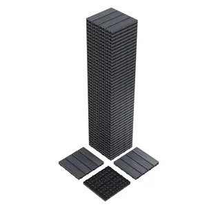 Waterproof Anti-Slip Polymer Composite Floor Tiles, 12x12 Inch Interlocking Wooden-Look Deck Panels, All-Weather Durable Outdoor Decor for Balcony, Patio, Garden, Porch, Poolside