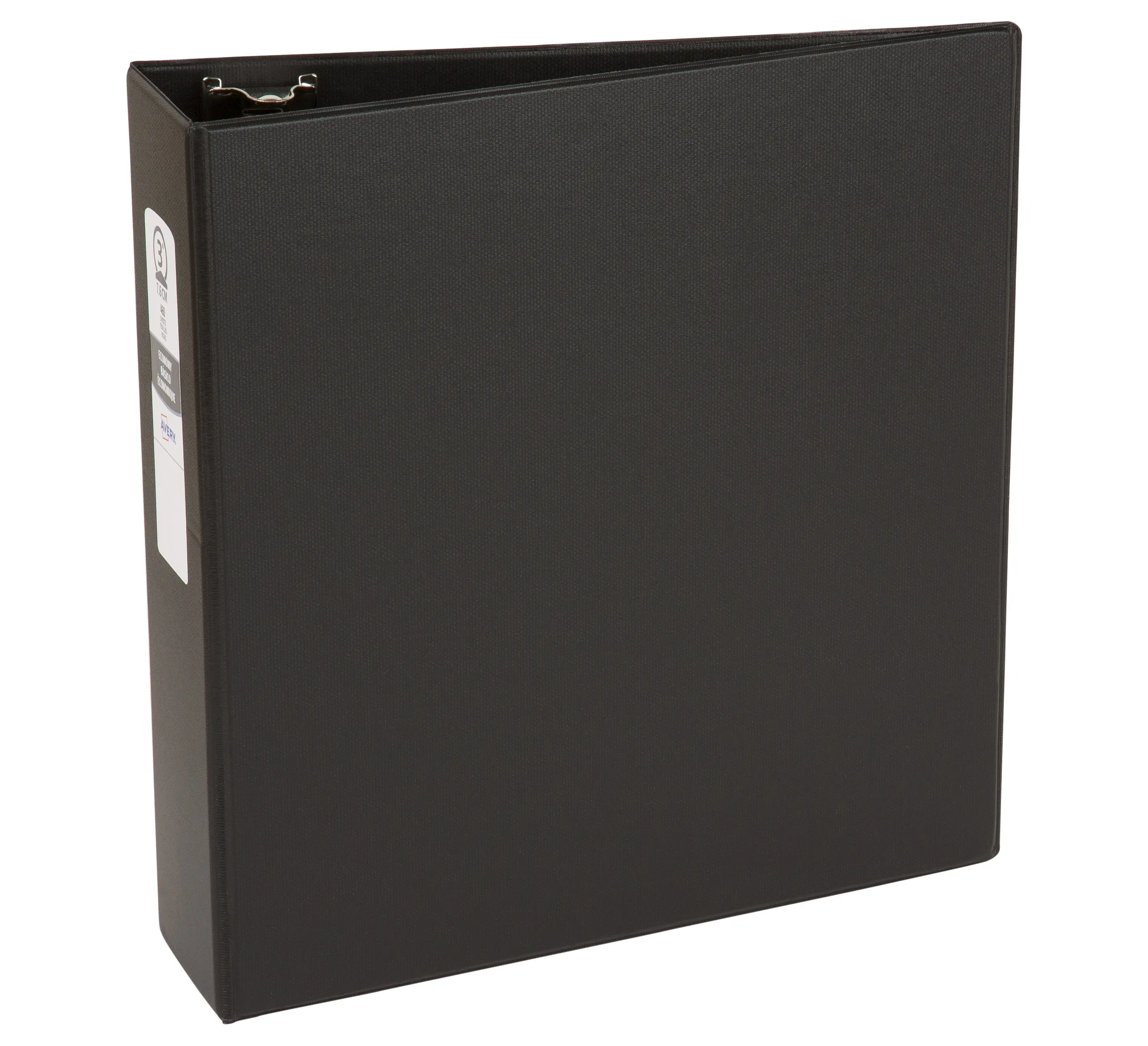 Avery® Standard 3 Ring Binder, 3" Round Rings, 460-Sheet Capacity, 3.5 Inch Wide Spine, 1 Black Binder, Ideal for Lightweight Organization and Occasional Referencing (03602)